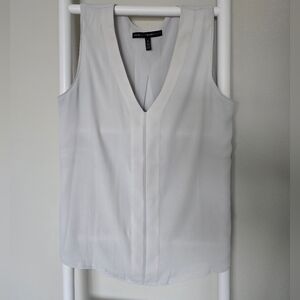 White House Black Market Light Gray Sleeveless Blouse